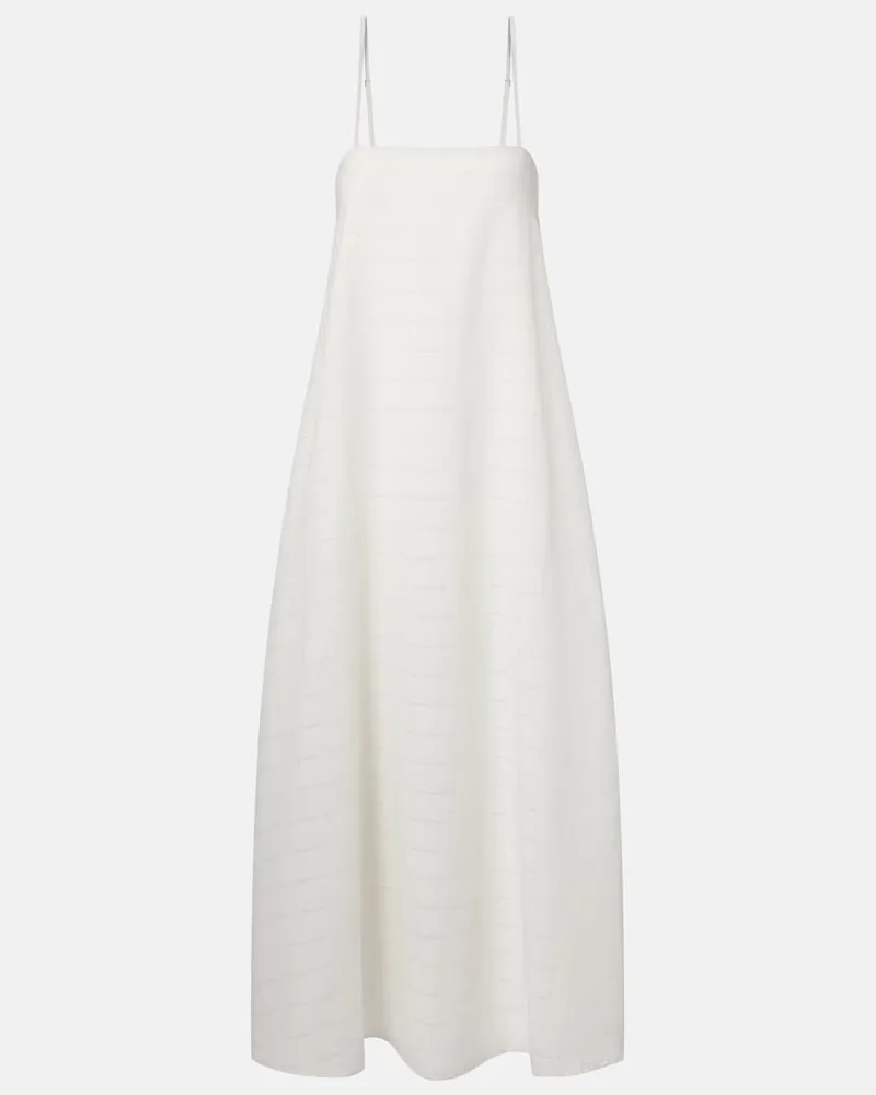 ASCENO Maxikleid Melfi aus Leinen und Baumwolle Weiß