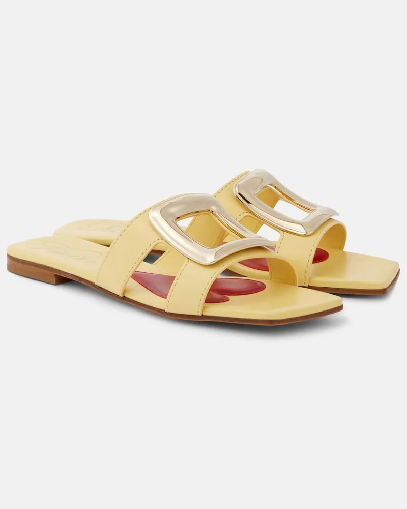 Roger Vivier Pantoletten Viv' By The Sea aus Leder Gelb