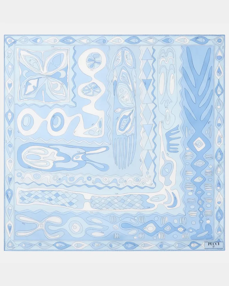 Emilio Pucci Tuch Angoli aus Seiden-Twill Blau