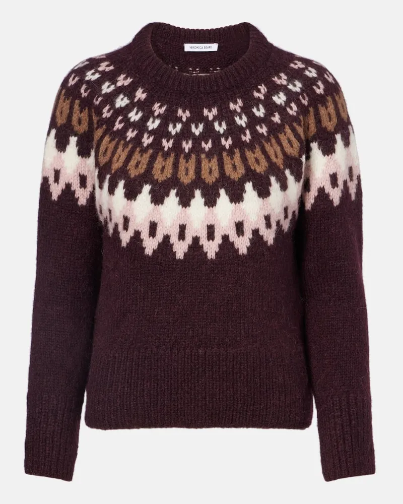 Veronica Beard Pullover Anne aus einem Wollgemisch Burgund