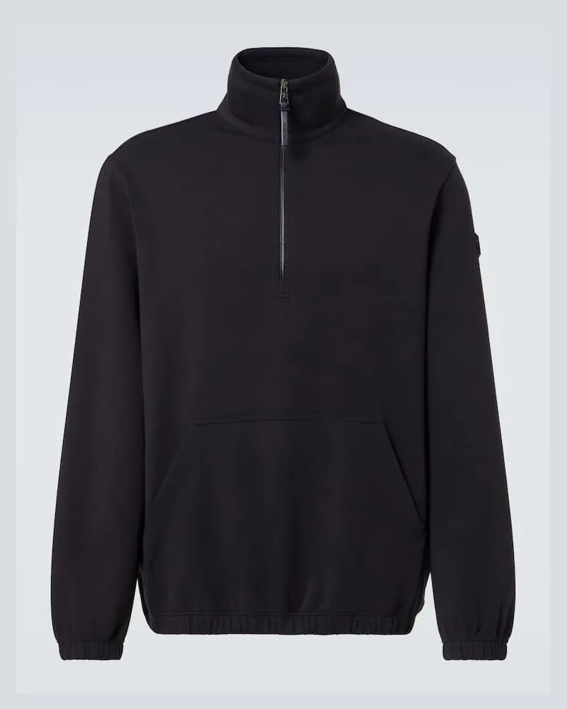 Moncler Sweatshirt aus einem Baumwollgemisch Blau