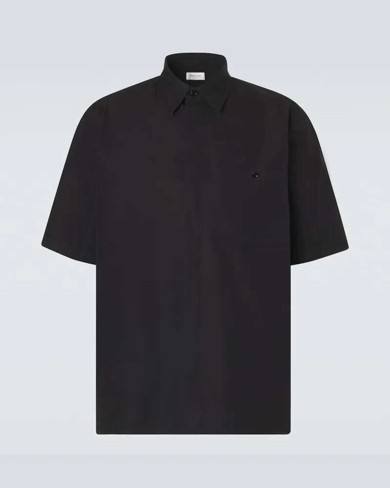 Saint Laurent Hemd aus Baumwollpopeline Schwarz