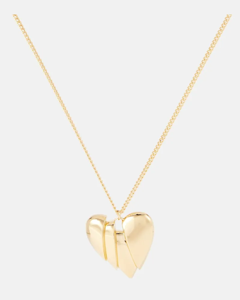 Amina Muaddi Halskette Heartbreaker Gold