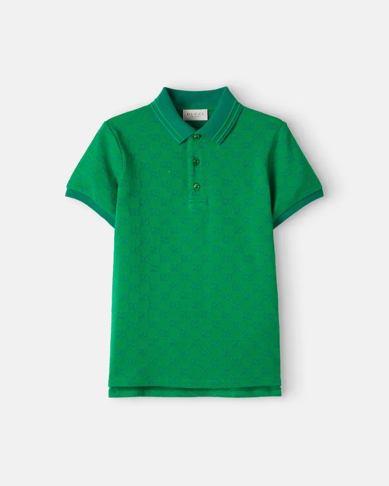 Gucci Poloshirt GG aus Baumwoll-Piqué Grün