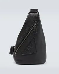 Prada Messenger Bag aus Leder Schwarz