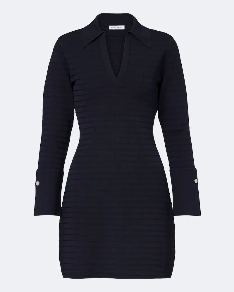 Veronica Beard Polokleid Celena aus Strick Blau