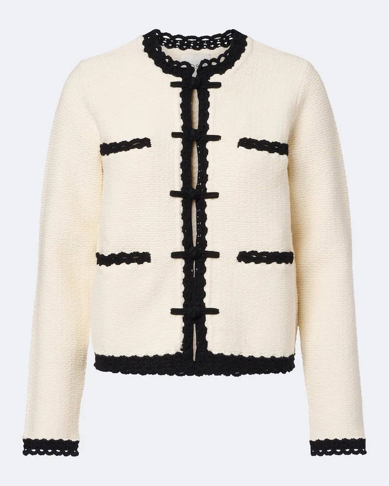 Posse Jacke Hattie mit Häkelstrick Weiß