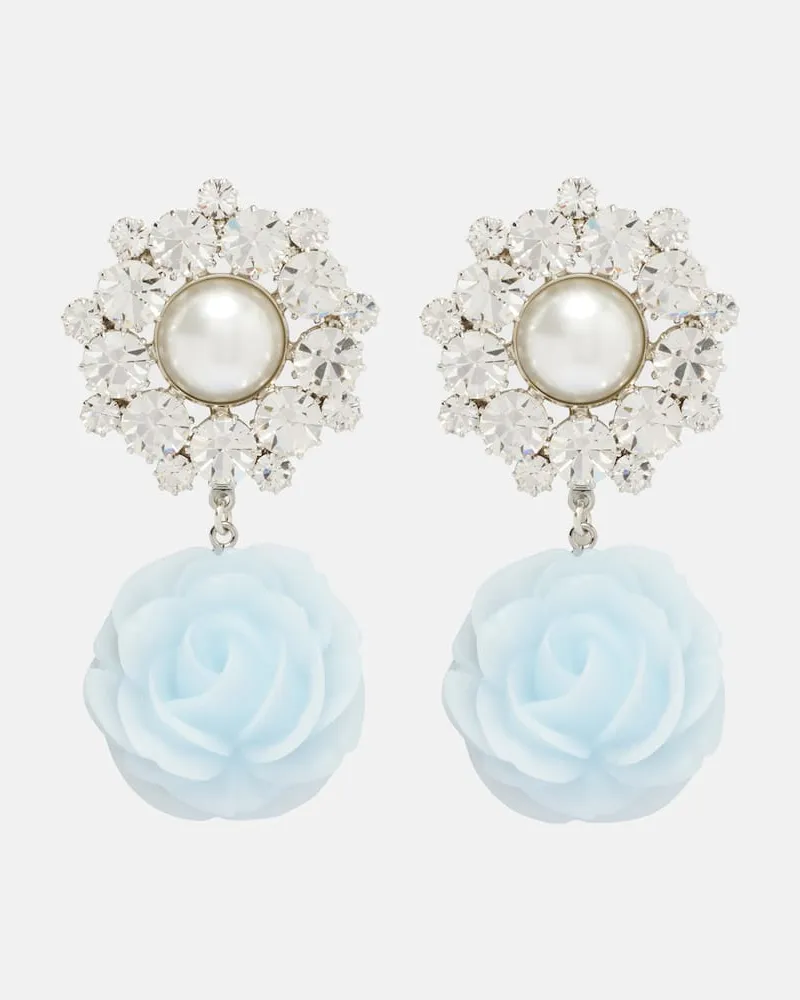 Magda Butrym Ohrringe mit Kristallen und Zierperlen Blau