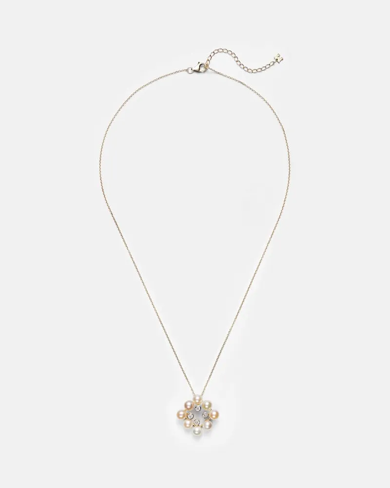 MATEO Halskette aus 14kt Gelbgold mit Diamanten und Süßwasserperlen Gold