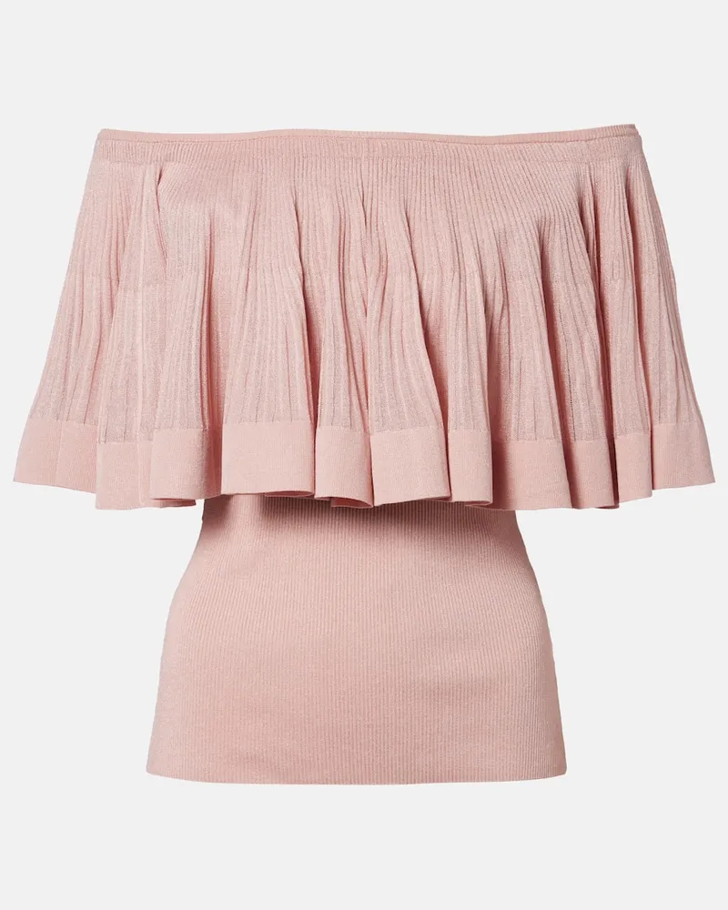Zimmermann Off-Shoulder-Top Luna aus Strick Rosa