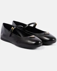 Prada Mary-Jane-Ballerinas aus Leder Schwarz