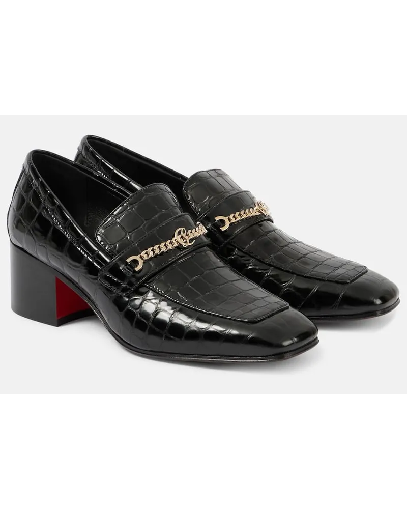 Christian Louboutin Loafers MJ Moc aus Leder Schwarz