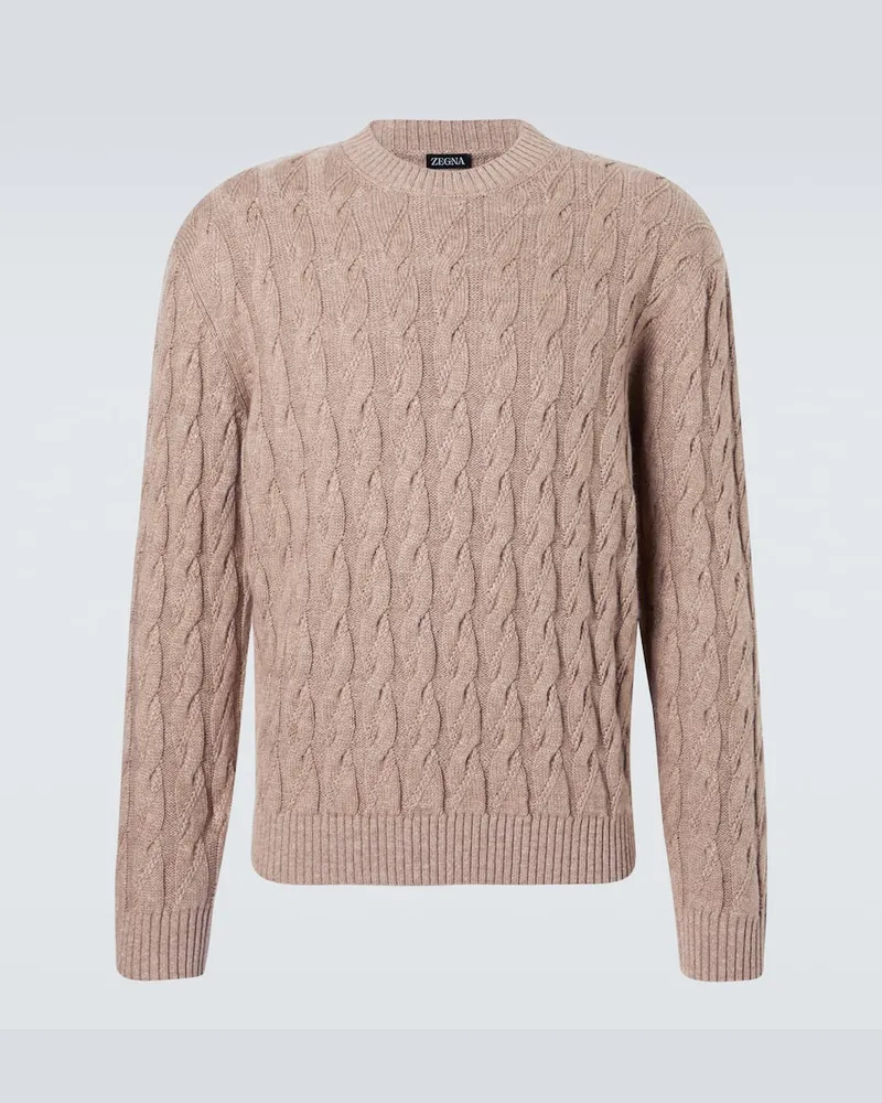 Ermenegildo Zegna Pullover aus Leinen, Kaschmir und Seide Beige