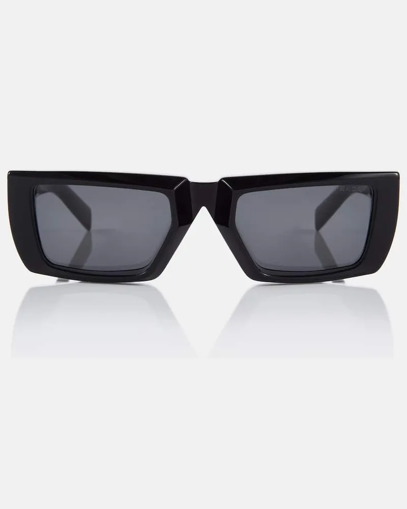 Prada Eckige Sonnenbrille Schwarz