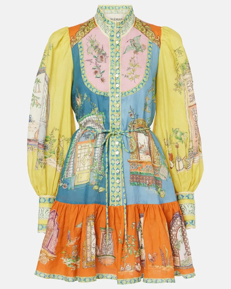 ALEMAIS Alémais Bedrucktes Minikleid Monte aus Ramie Multicolor