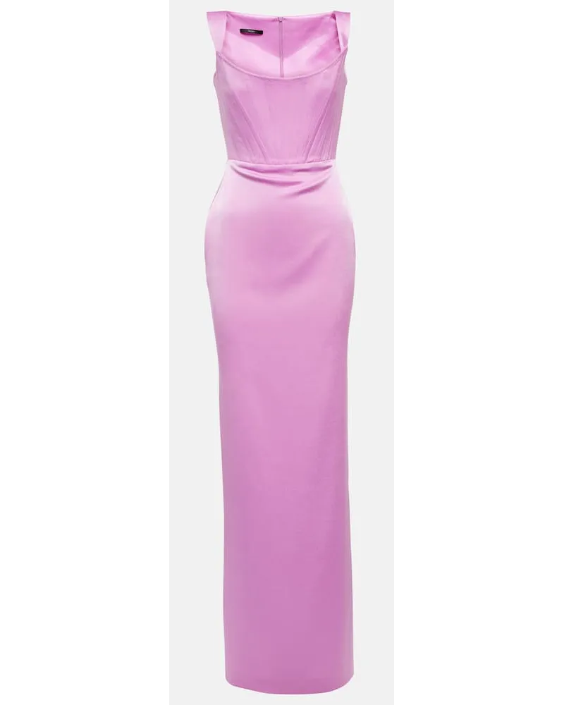 Alex Perry Robe Halse aus Crêpe Pink
