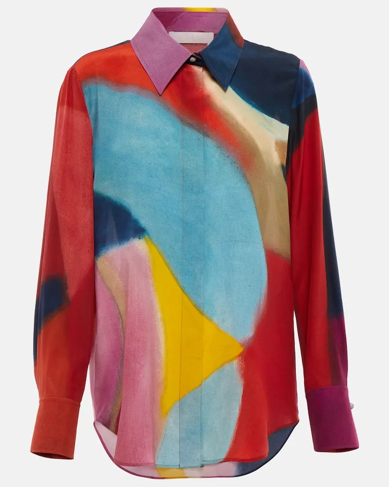 Chloé Chloé Hemd aus Crêpe de Chine Multicolor