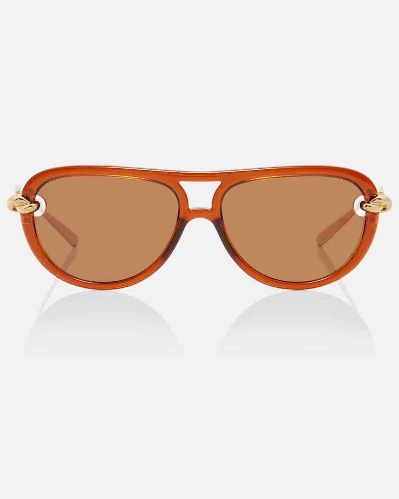 Bottega Veneta Aviator-Sonnenbrille Knot Braun