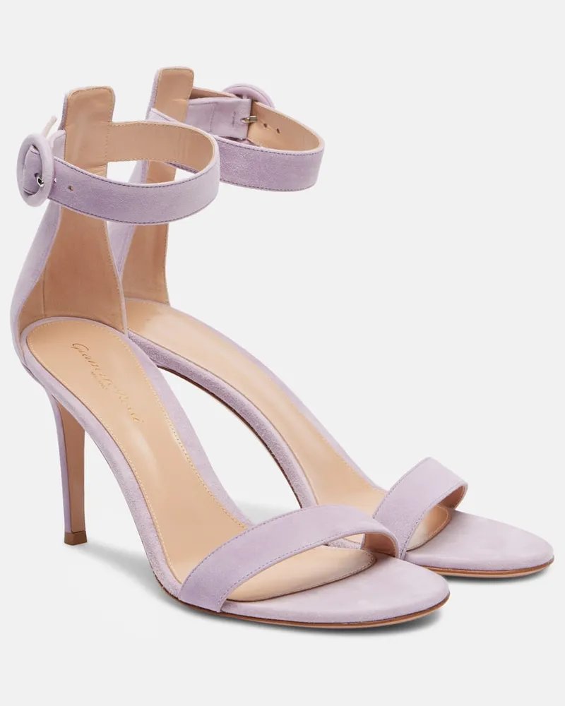 Gianvito Rossi Sandalen Portofino 85 aus Veloursleder Violett