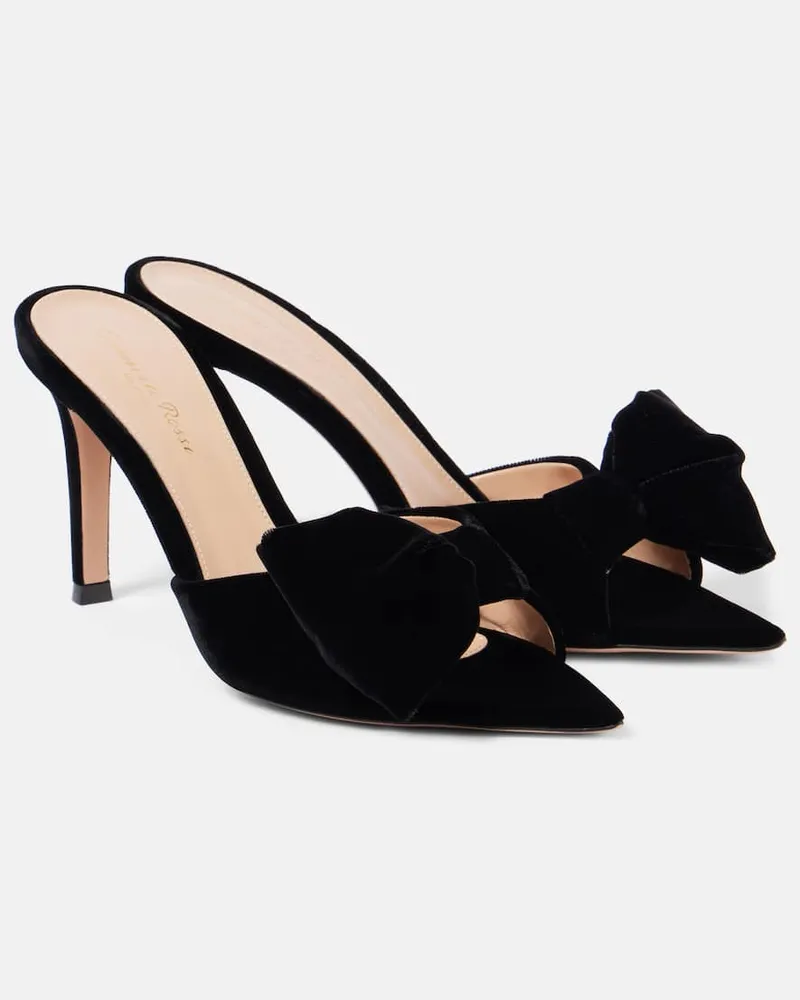 Gianvito Rossi Pantoletten 85 aus Samt Schwarz