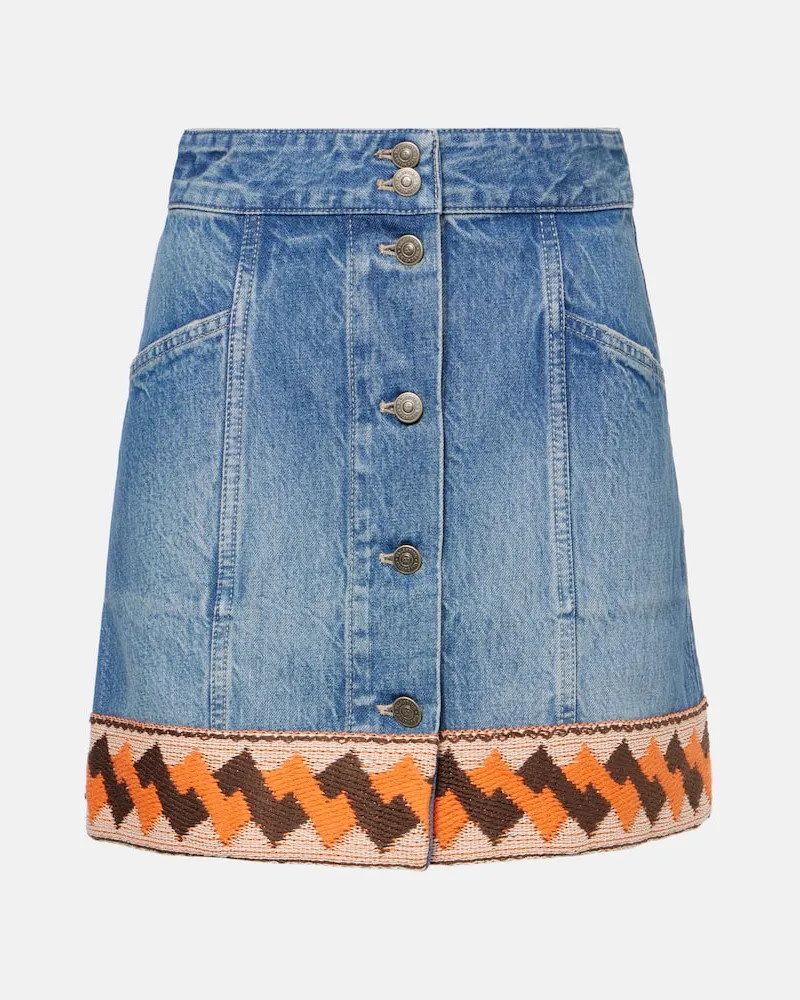 Valentino Garavani Jeansrock mit Jacquard Blau
