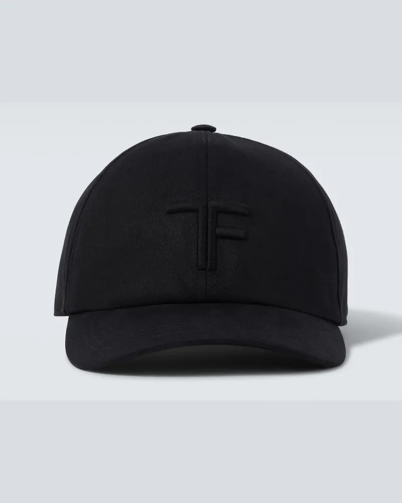 Tom Ford Bestickte Baseballcap aus Baumwolle Schwarz