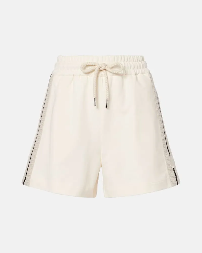 Moncler Shorts aus Baumwoll-Jersey Weiß