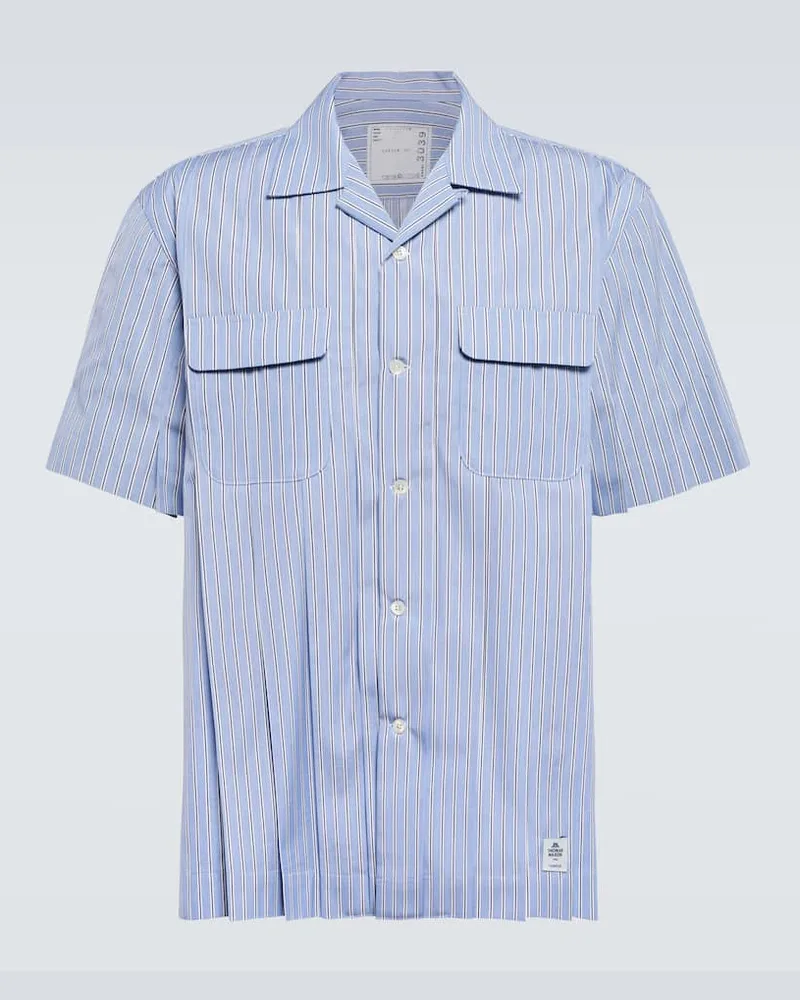 Sacai Hemd aus Baumwollpopeline Blau