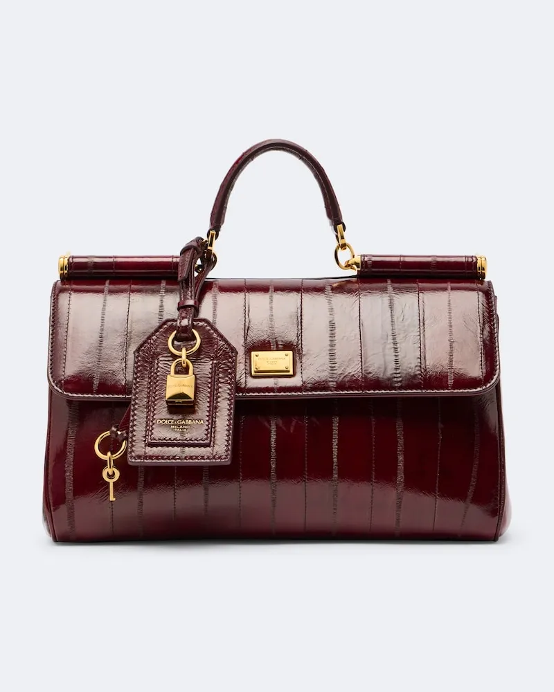 Dolce & Gabbana Henkeltasche My Sicily Medium aus Aalleder Burgunderrot