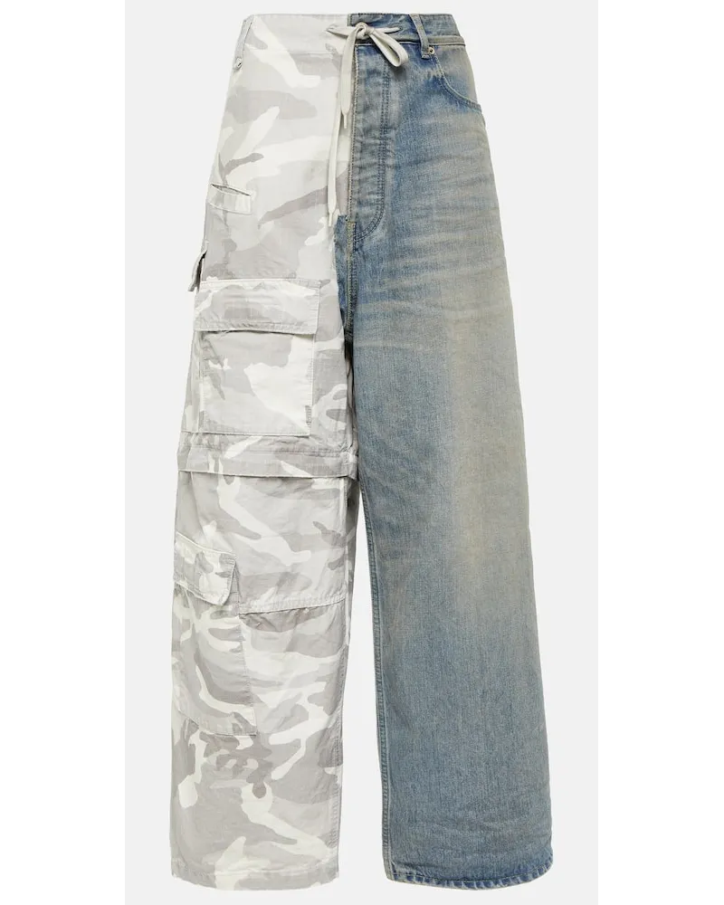 Balenciaga Cargohose aus Baumwolle und Denim Multicolor