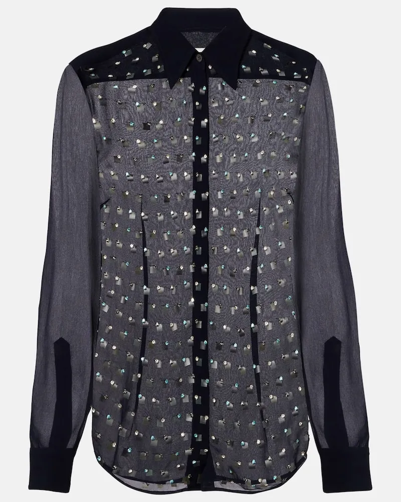 Dries van Noten Verziertes Hemd Blau