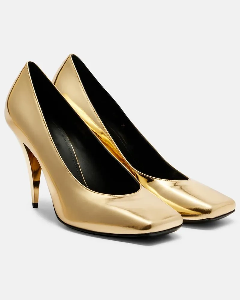 Givenchy Pumps Sliced Square 95 aus Metallic-Lackleder Gold
