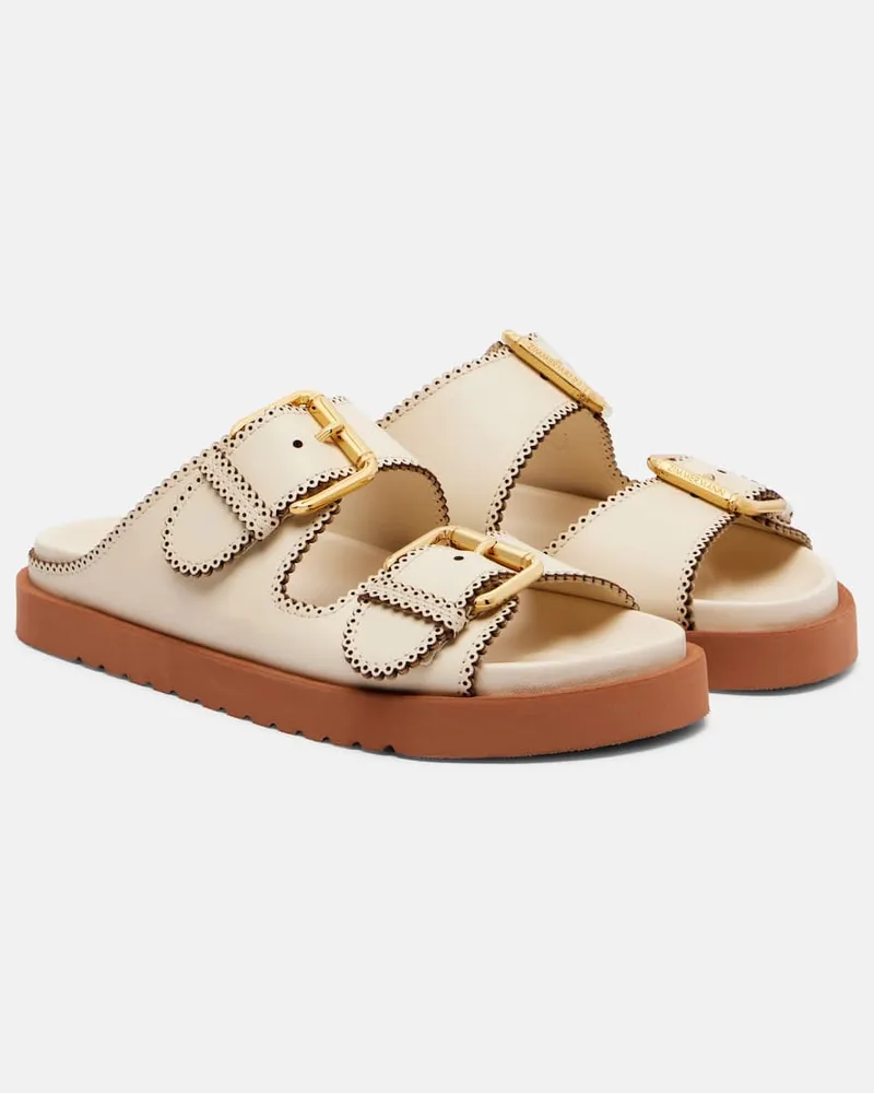 Zimmermann Sandalen Goldie aus Leder Weiß
