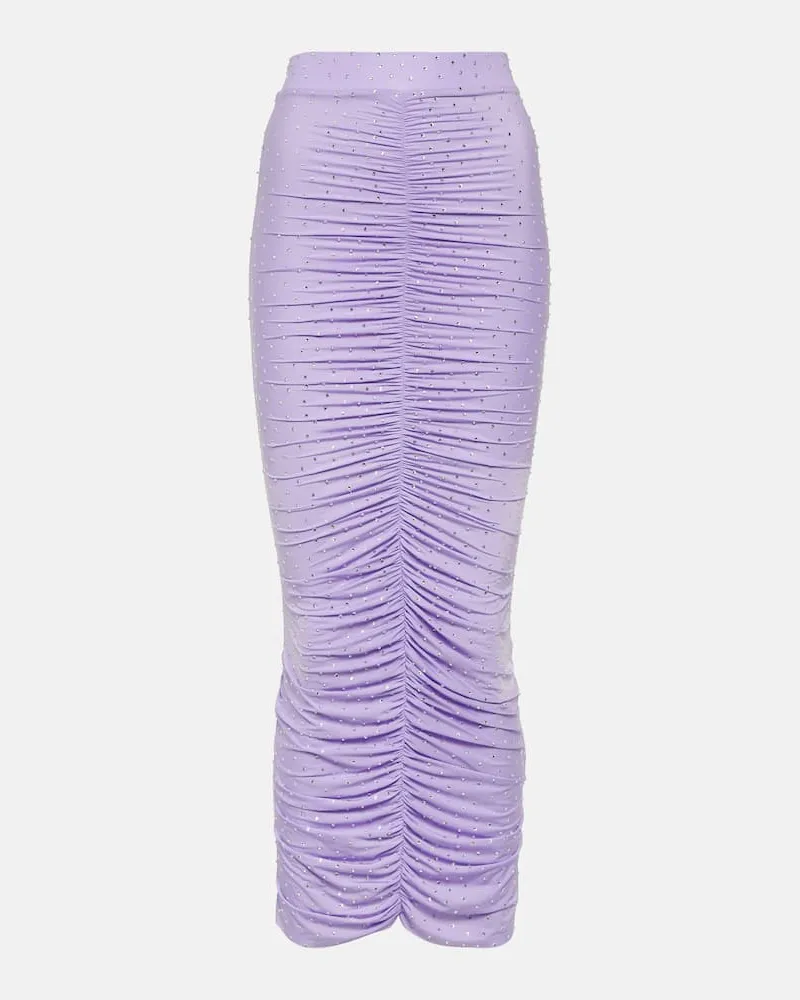 Alex Perry Verzierter Midirock Violett