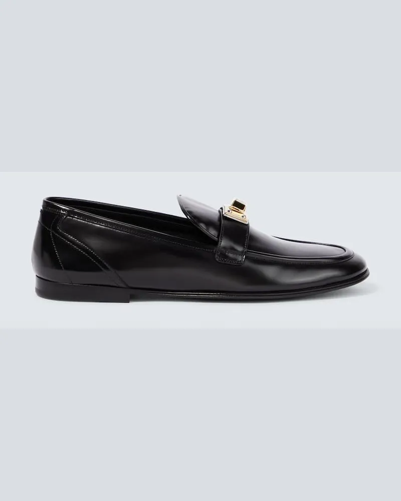 Dolce & Gabbana Loafers aus Lackleder Schwarz