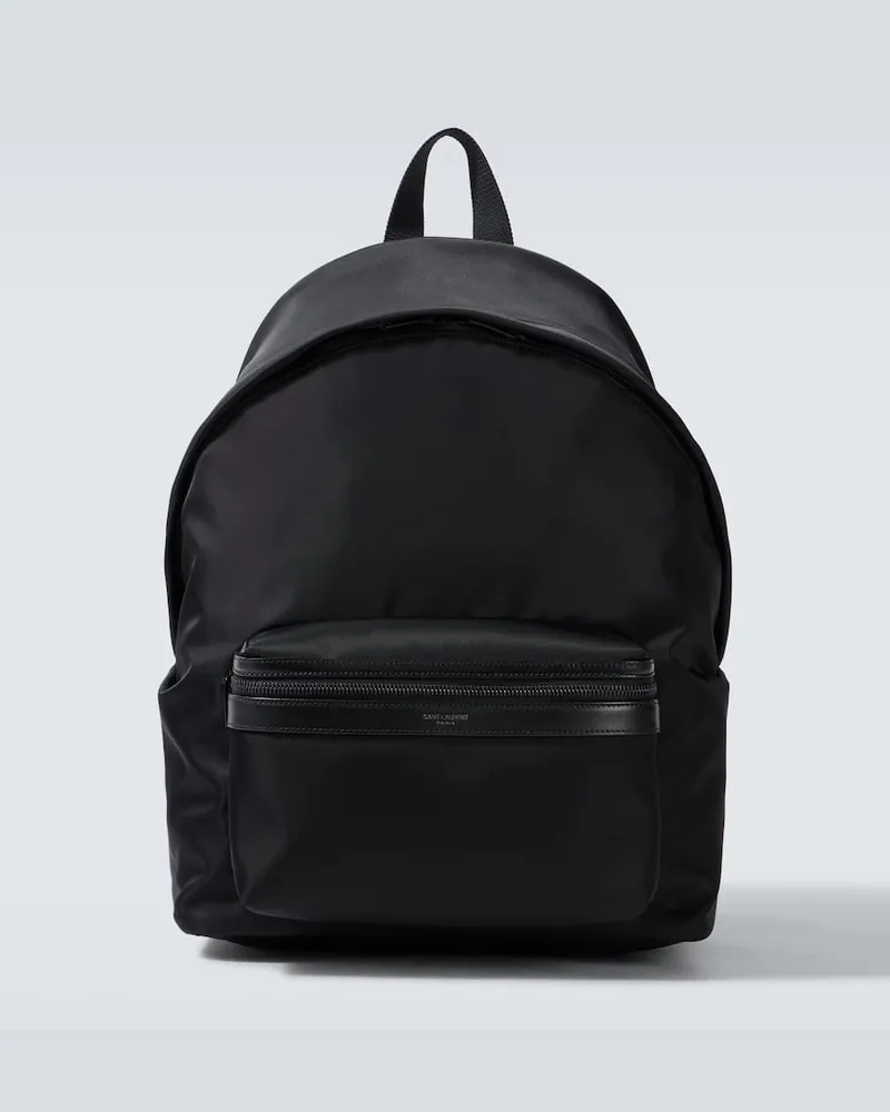 Saint Laurent Rucksack City aus Canvas mit Leder Schwarz