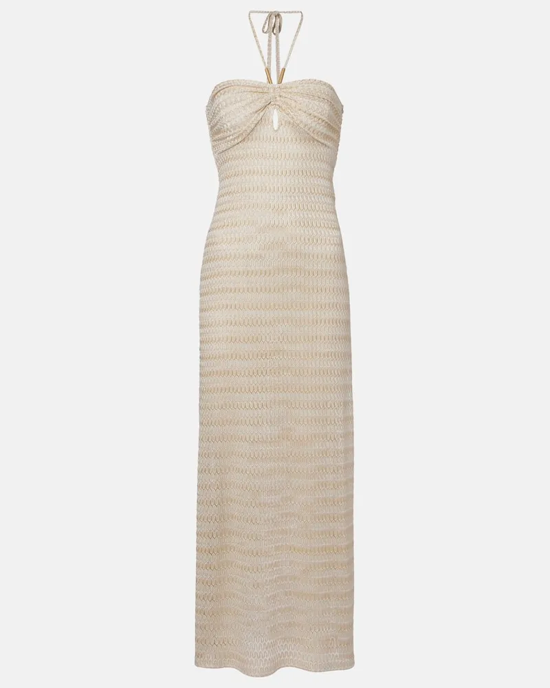 Melissa Odabash Maxikleid Mila aus Häkelstrick Weiß