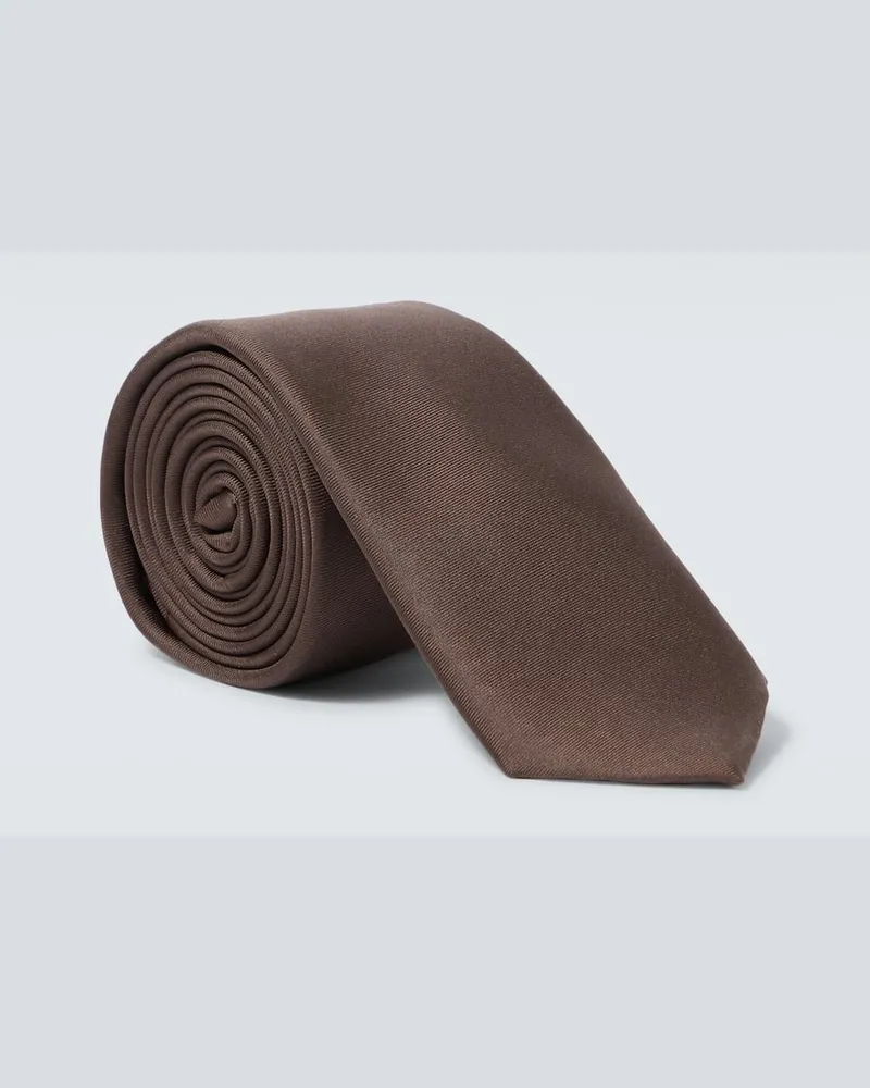 Dolce & Gabbana Krawatte aus Seiden-Twill Braun