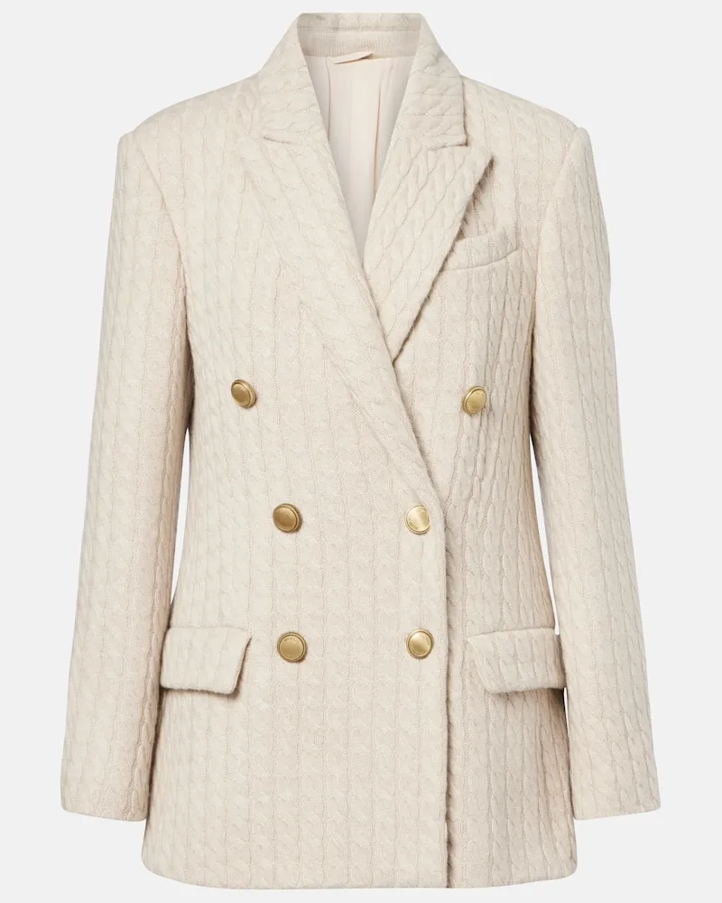 Brunello Cucinelli Blazer Monili aus Kaschmir Beige