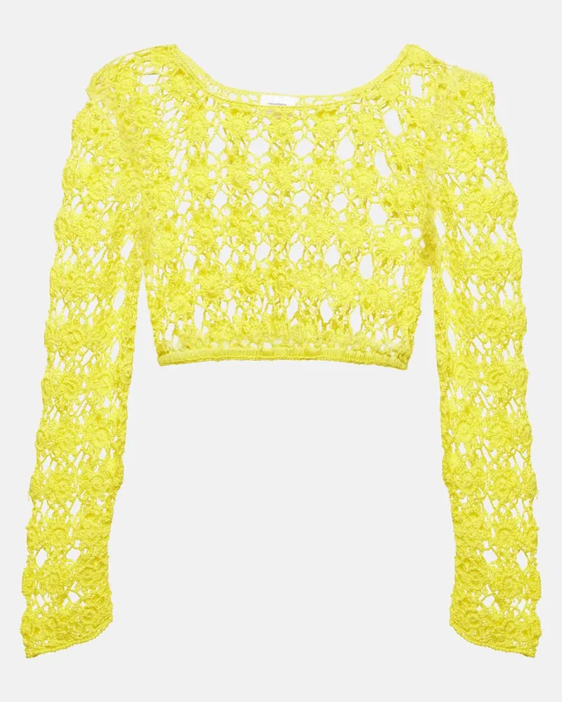 Anna Kosturova Cropped-Top Bella aus Häkelstrick Gelb