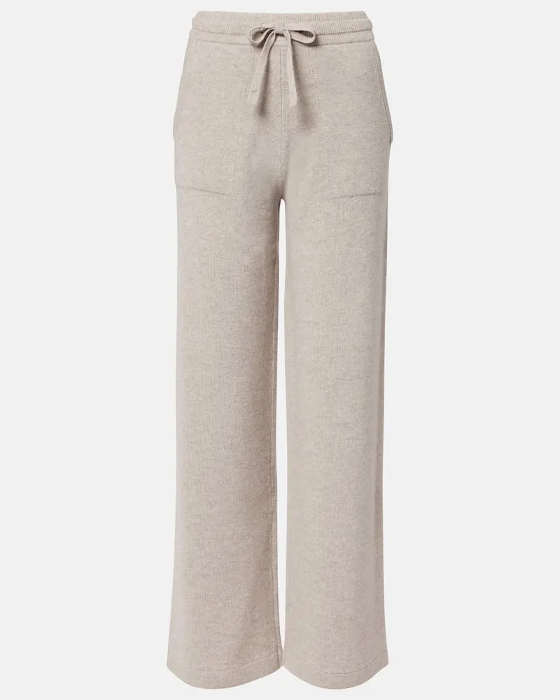 Max Mara Gerade Hose Pietra aus Wolle und Kaschmir Beige