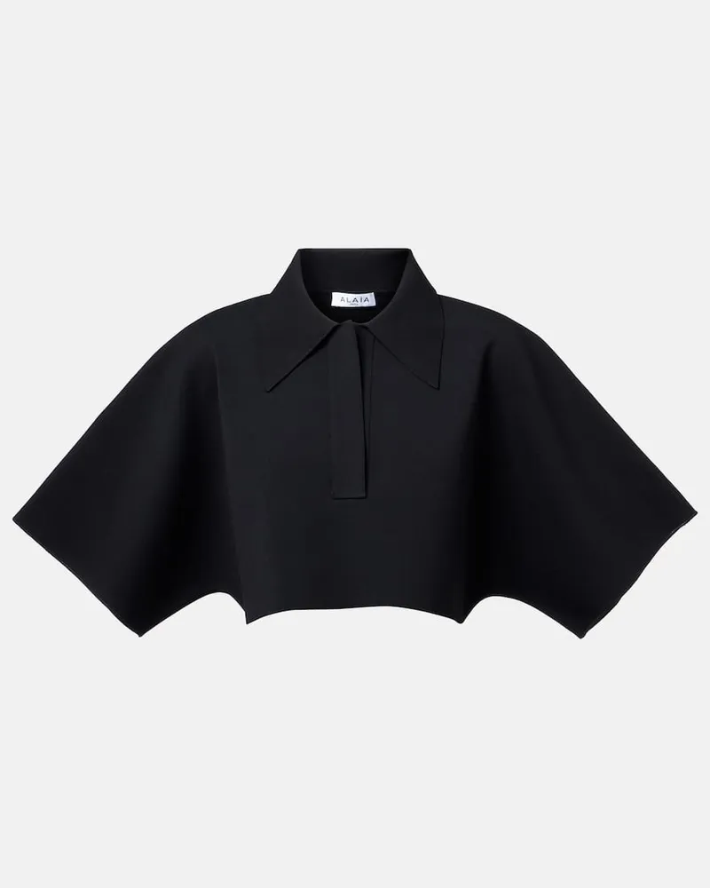 Alaïa Alaïa Cropped-Polohemd Schwarz