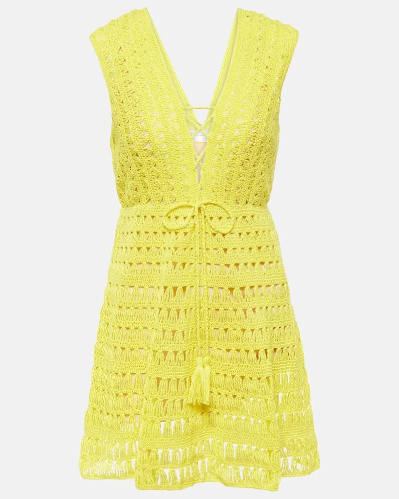 Anna Kosturova Minikleid Bianca aus Häkelstrick Gelb