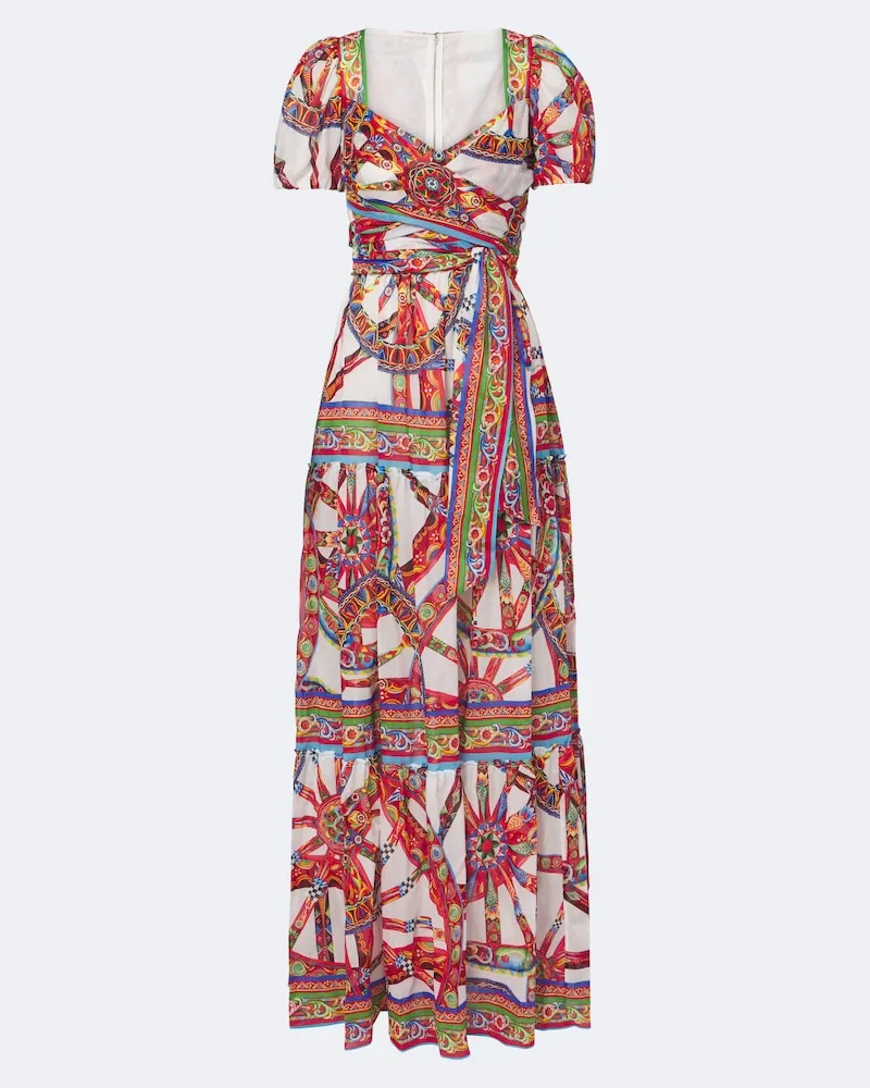Dolce & Gabbana Maxikleid Carretto aus Baumwolle Multicolor