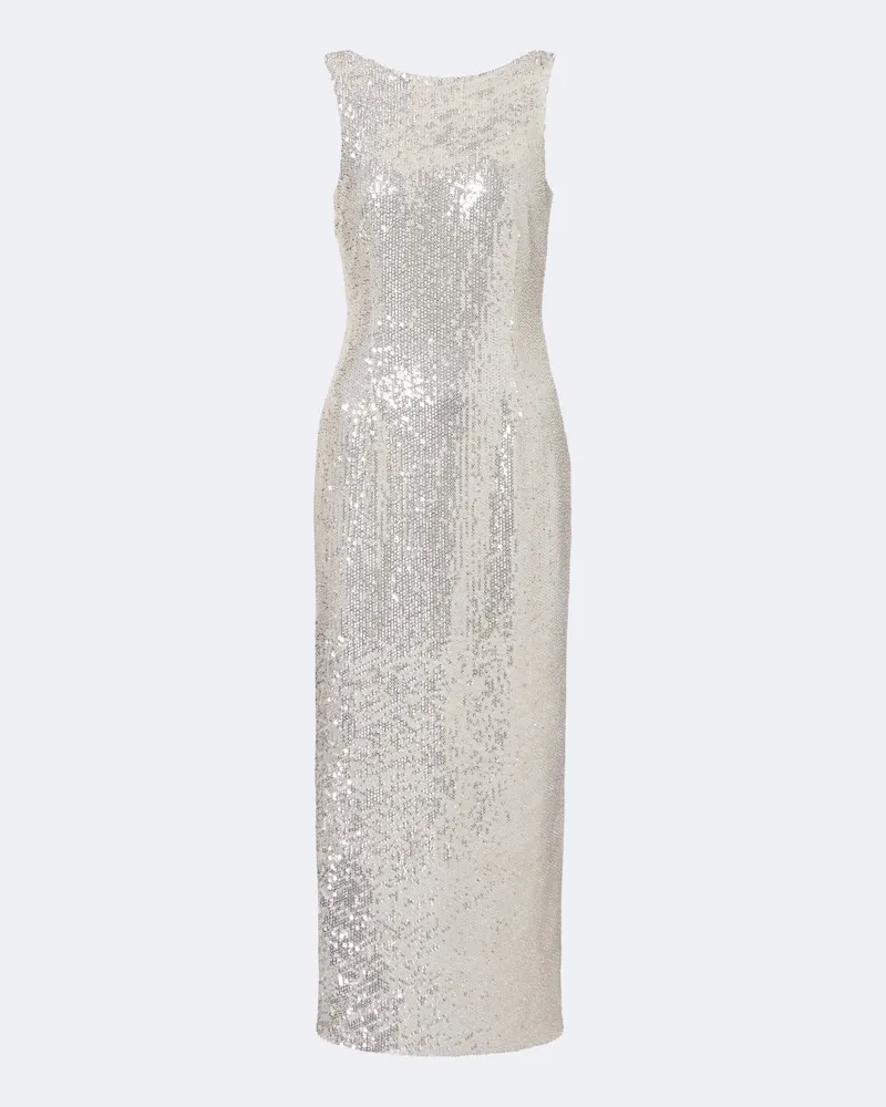 Magda Butrym Midikleid mit Pailletten Silber