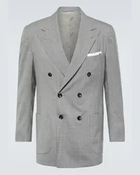 Kiton Blazer aus Wolle Grau