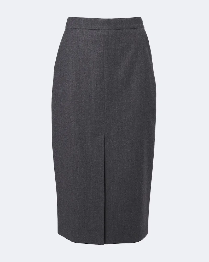 Max Mara Bleistiftrock aus einem Wollgemisch Grau