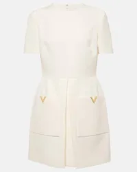 Valentino Garavani Minikleid VGold aus Crepe Couture Weiss