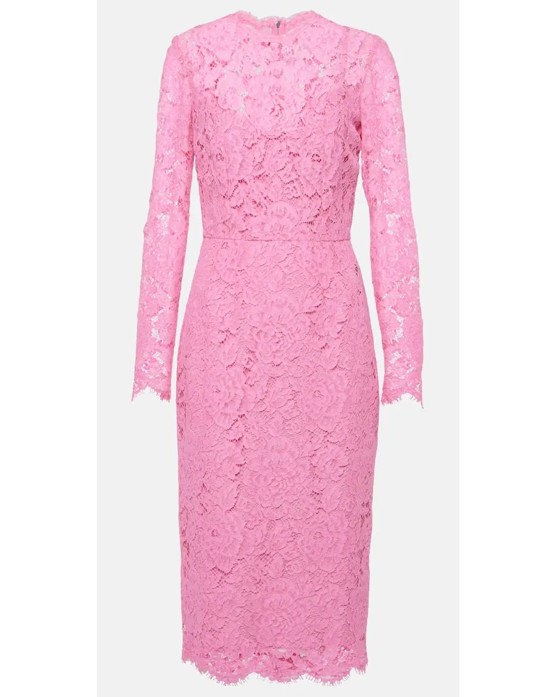 Dolce & Gabbana Midikleid aus Spitze Pink