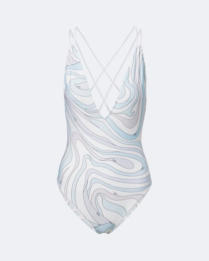 Emilio Pucci Badeanzug Marmo Blau